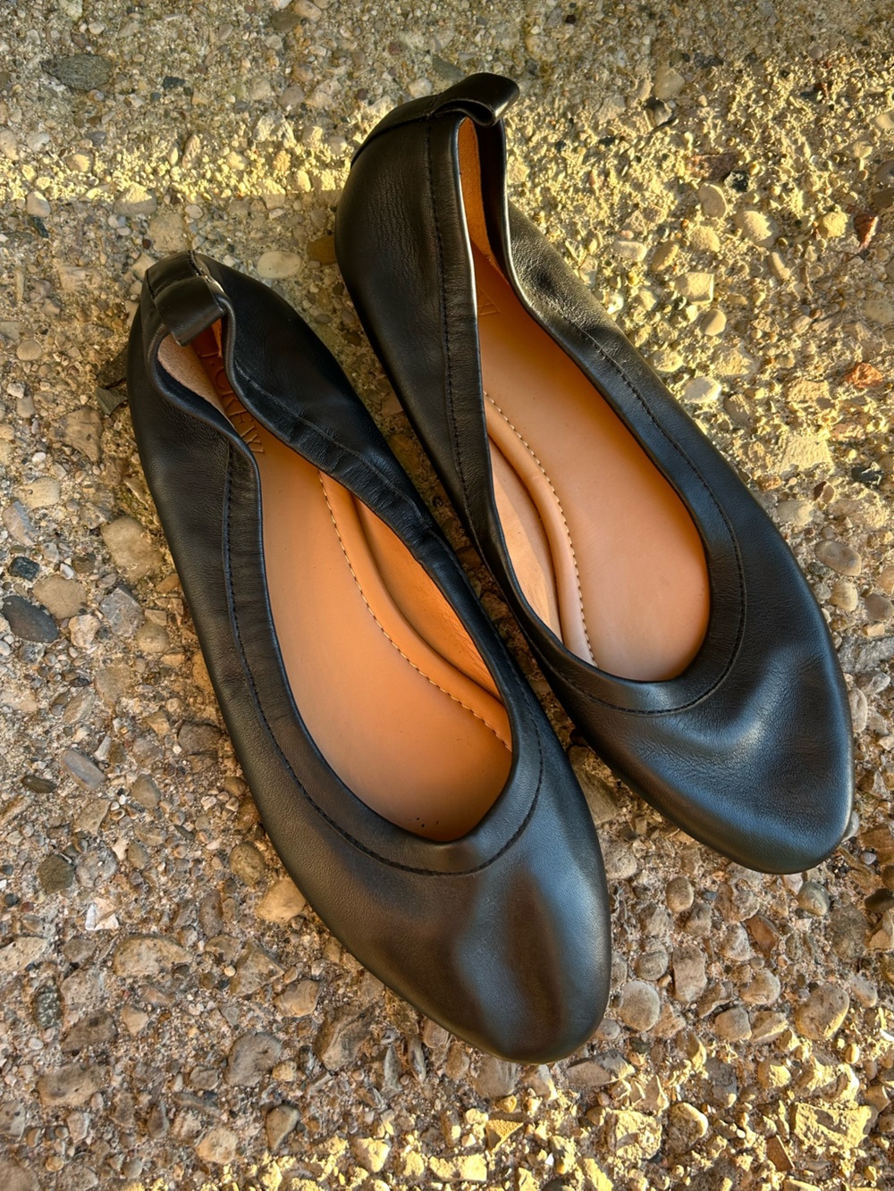 J. Crew Black Leather Ballet Flats Minimalist Size 10 Career Casual